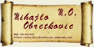 Mihajlo Obretković vizit kartica